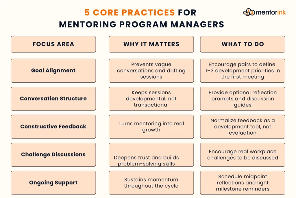 tips for mentoring program managers, mentoring program managers, mentoring programme managers